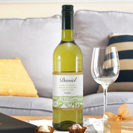 Personalised Free Text Vineyard White Wine - Wine at Gift Moments