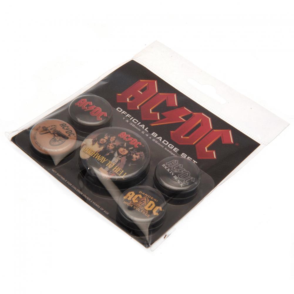 AC/DC Button Badge Set - 5 Assorted Badges: 1 - Badges By AC/DC