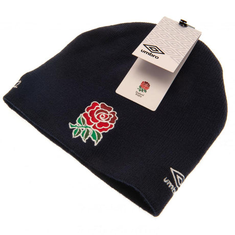 England RFU Umbro Beanie - Navy Blue Knitted Hat - Caps & Hats at Gift Moments