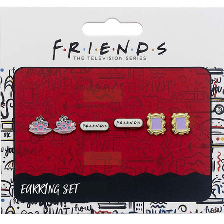 Friends Stud Earring Set - Silver Plated Symbolic Earrings - Jewellery at Gift Moments