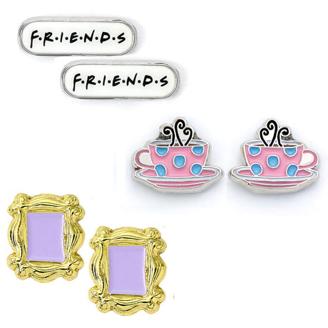 Friends Stud Earring Set - Silver Plated Symbolic Earrings Default Title - Jewellery at Gift Moments