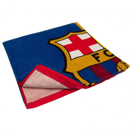 FC Barcelona Towel - Soft 100% Cotton Velour Beach Towel - Towels at Gift Moments