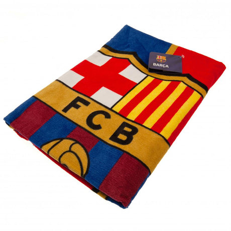 FC Barcelona Towel - Soft 100% Cotton Velour Beach Towel - Towels at Gift Moments