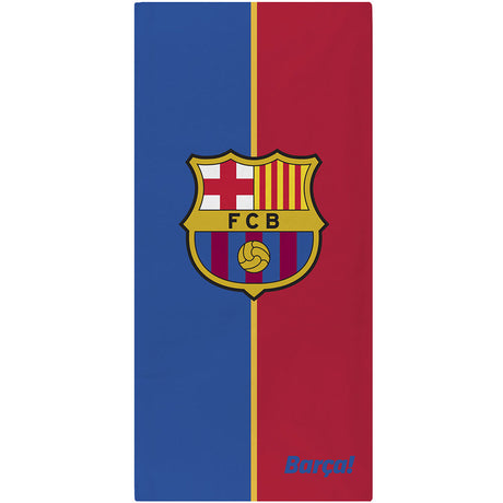 FC Barcelona Towel - Soft 100% Cotton Velour Beach Towel Default Title - Towels at Gift Moments