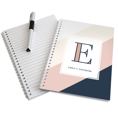 Personalised Free Text Navy & Blush A5 Notebook - Notebooks at Gift Moments