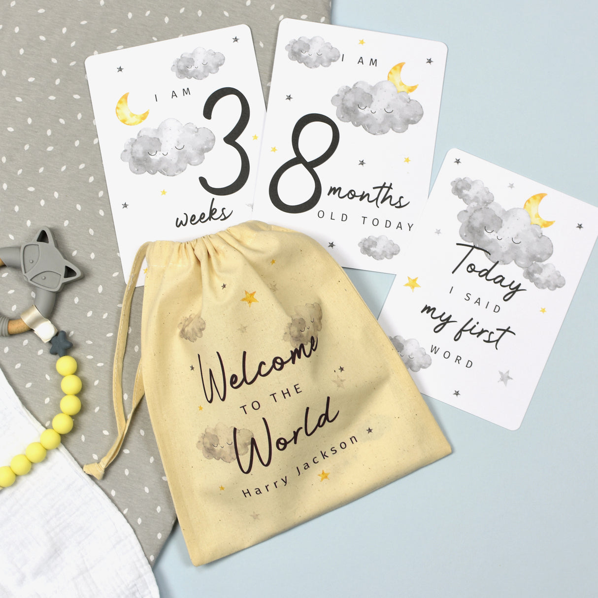 Personalised Baby Milestone Cards Set: 1 - Keepsakes By Gift Moments