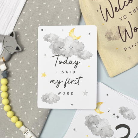 Personalised Baby Milestone Cards Set: 4 - Keepsakes By Gift Moments