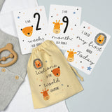 Personalised Safari Milestone Cards in Bag: 1 - Keepsakes By Gift Moments