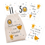 Personalised Safari Milestone Cards in Bag: 6 - Keepsakes By Gift Moments