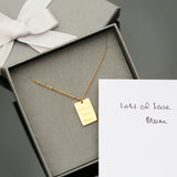 Personalised Handwriting Dazzle Necklace Gold - Necklaces at Gift Moments