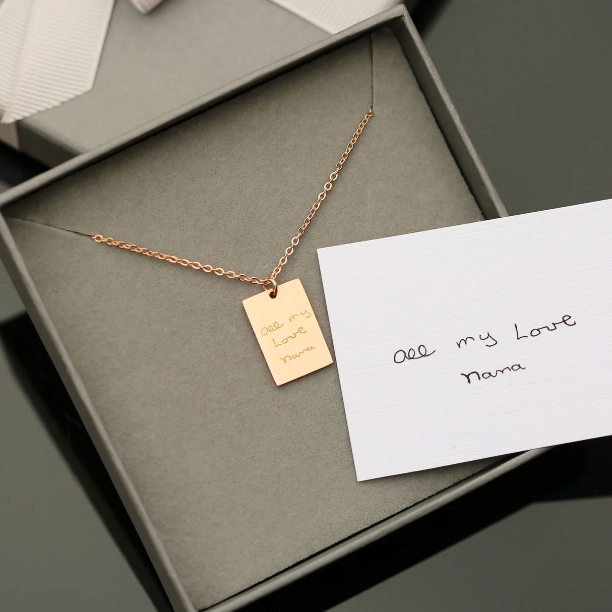 Personalised Handwriting Dazzle Necklace Rose Gold - Necklaces at Gift Moments