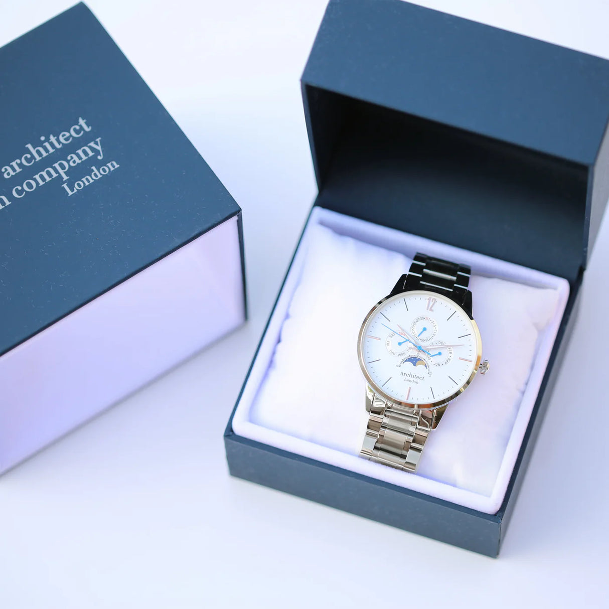 Bespoke Men's Architect Apollo Watch - White - Watches at Gift Moments