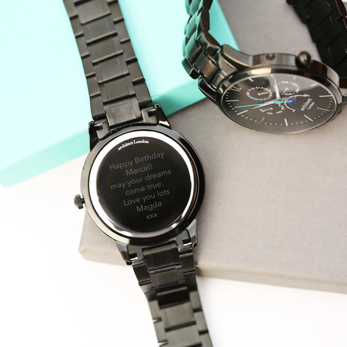 Personalised Men's Architect Apollo Watch Black - Watches at Gift Moments