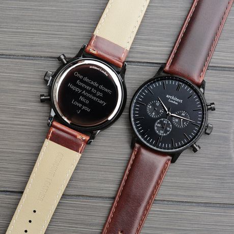 Personalised Men's Architect Motivator Walnut Contactless Payment Watch - Watches at Gift Moments