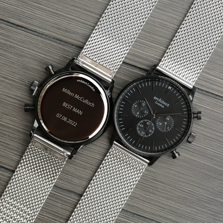 Personalised Men's Architect Motivator Watch Silver Mesh - Watches at Gift Moments