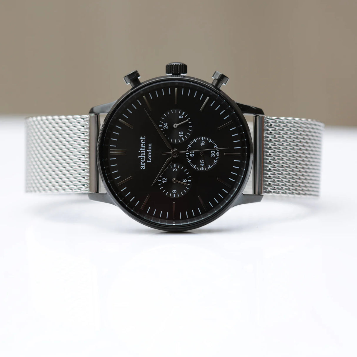 Bespoke Men's Architect Motivator Silver Mesh Watch - Watches at Gift Moments