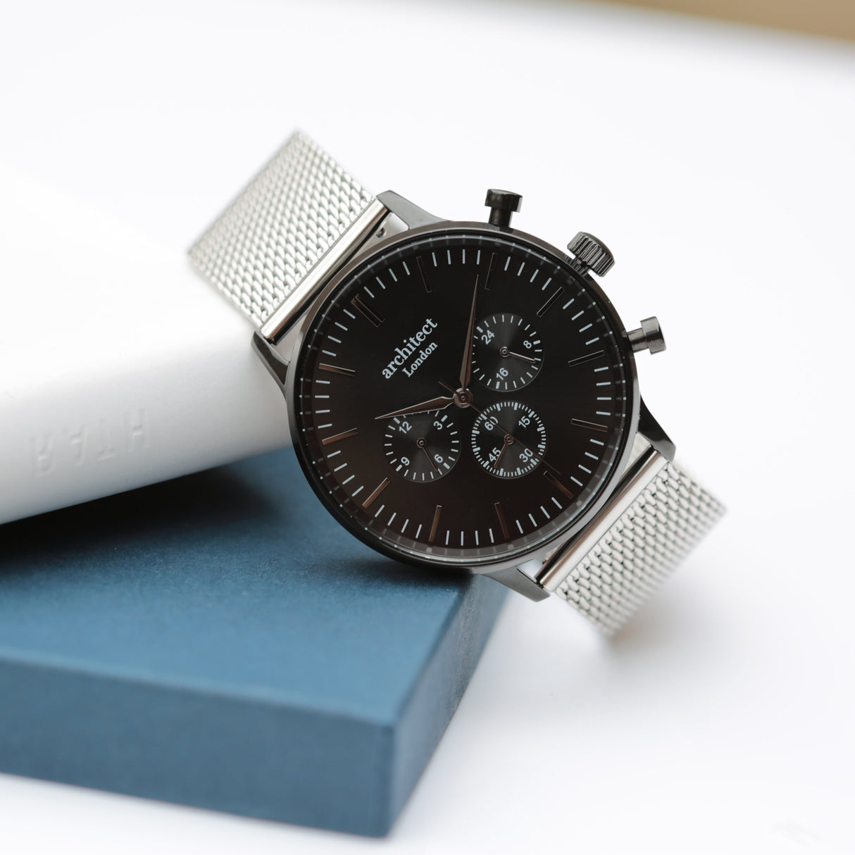 Bespoke Men's Architect Motivator Silver Mesh Watch - Watches at Gift Moments