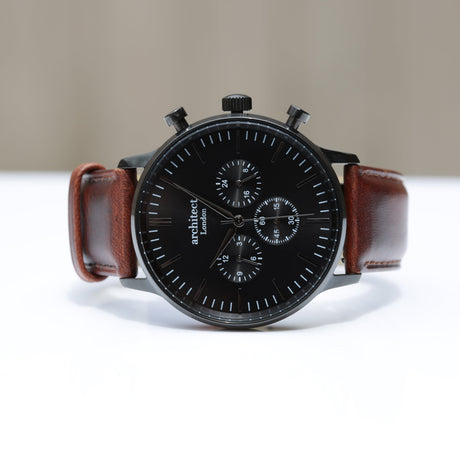 Personalised Men's Architect Motivator Walnut Contactless Payment Watch - Watches at Gift Moments