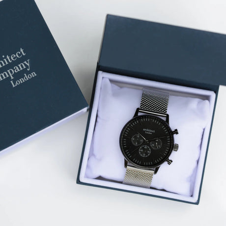 Personalised Men's Architect Motivator Watch Silver Mesh - Watches at Gift Moments