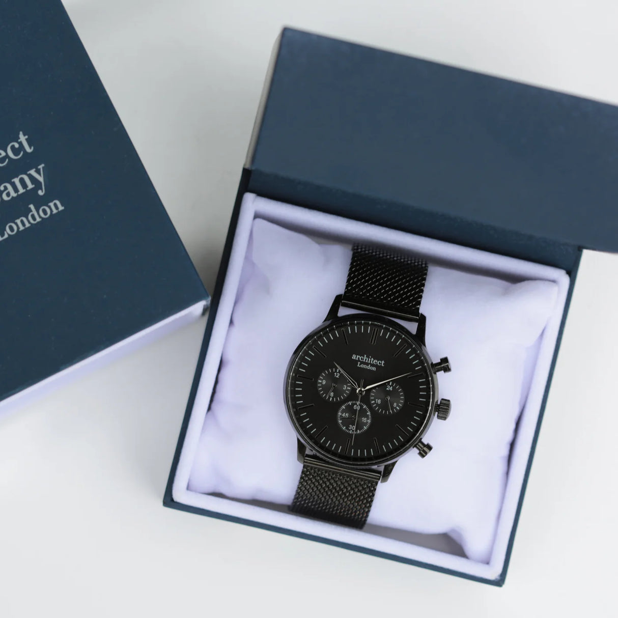 Personalised Men's Architect Motivator Watch Black Mesh - Watches at Gift Moments