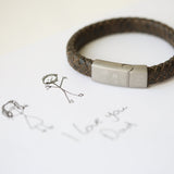 Personalised Rustic Leather Handwriting Bracelet: 1 - Bracelets By Gift Moments