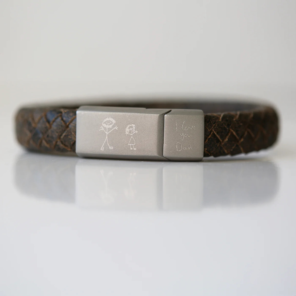 Personalised Rustic Leather Handwriting Bracelet: 3 - Medium 20cm - Bracelets By Gift Moments