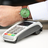 Bespoke Men's Architect Green Motivator Walnut Contactless Payment Watch - Watches at Gift Moments