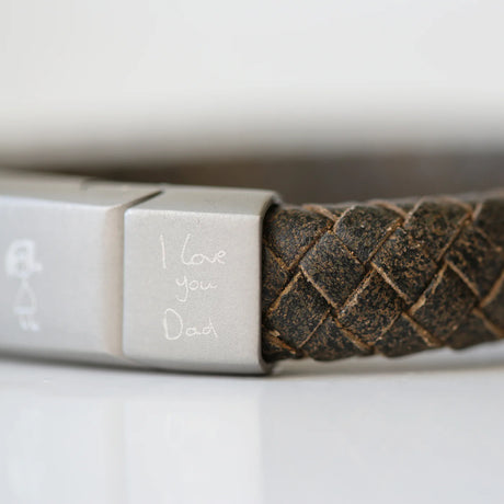 Personalised Handwriting Men's Bracelet Rustic - Bracelets at Gift Moments