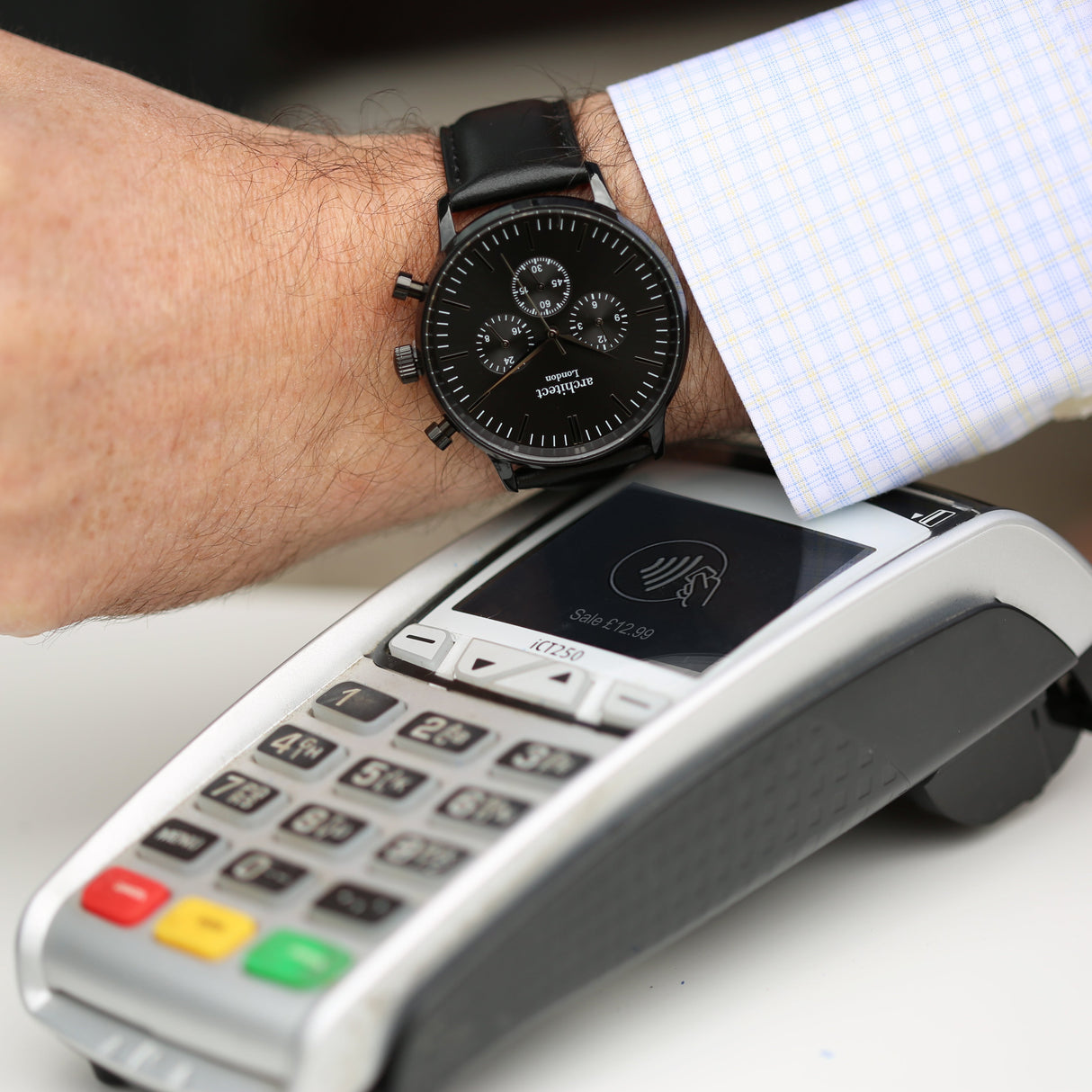 Personalised Men's Architect Motivator Black Contactless Payment Watch - Watches at Gift Moments