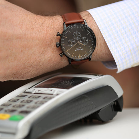 Bespoke Men's Architect Motivator Walnut Contactless Payment Watch - Watches at Gift Moments