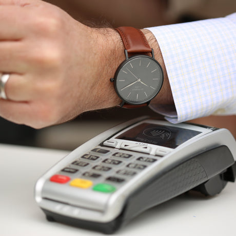 Bespoke Men's Architect Minimalist Walnut Contactless Payment Watch - Watches at Gift Moments