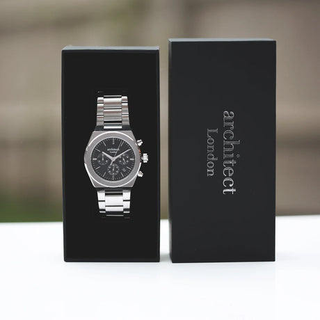 Personalised Men's Architect Orbix Black Watch - Watches at Gift Moments