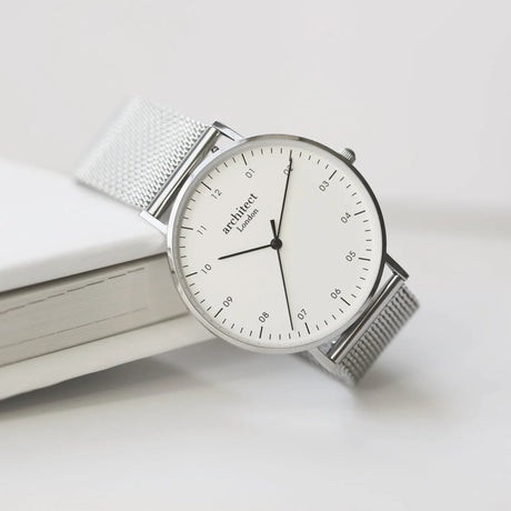 Bespoke Men's Architect Zephyr Watch Silver Mesh - Watches at Gift Moments