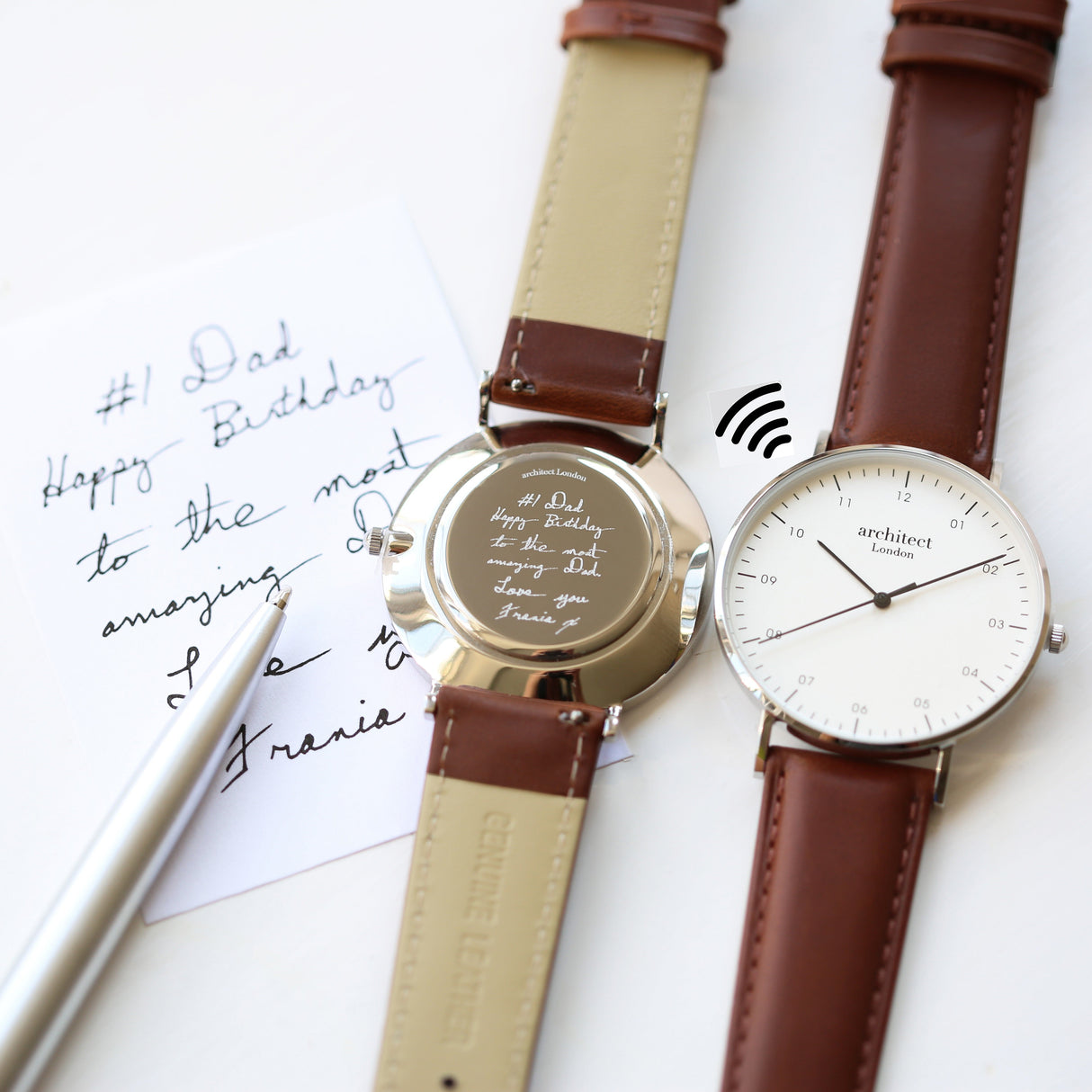 Personalised Men's Architect Zephyr Walnut Contactless Payment Watch - Watches at Gift Moments