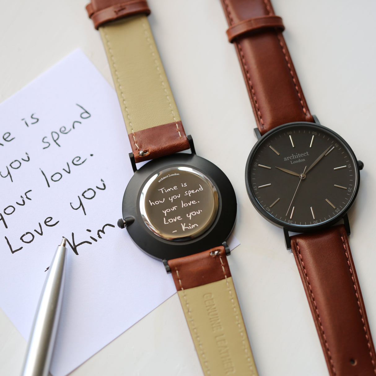 Bespoke Men's Architect Minimalist Walnut Contactless Payment Watch - Watches at Gift Moments