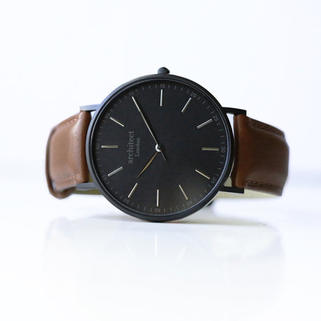 Personalised Men's Architect Minimalist Walnut Contactless Payment Watch - Watches at Gift Moments