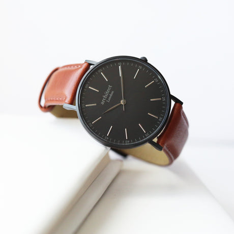 Bespoke Men's Architect Minimalist Watch Walnut - Watches at Gift Moments