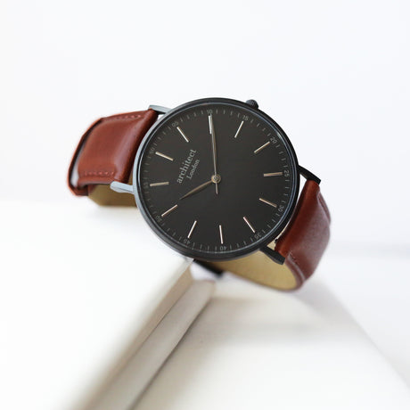 Personalised Men's Architect Minimalist Walnut Contactless Payment Watch - Watches at Gift Moments