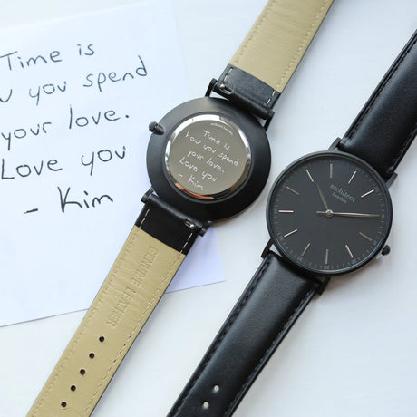 Bespoke Men's Architect Minimalist Watch Jet Black - Watches at Gift Moments