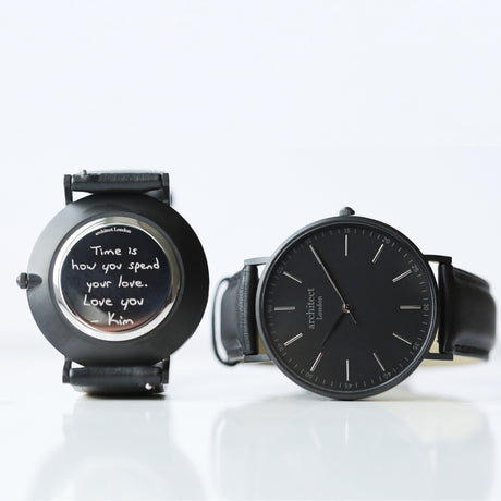 Bespoke Men's Architect Minimalist Watch Jet Black - Watches at Gift Moments