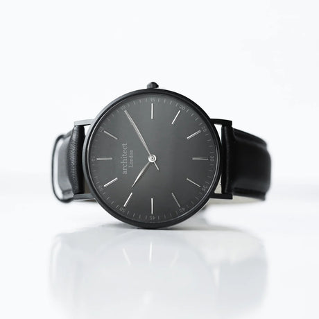 Bespoke Men's Architect Minimalist Watch Jet Black - Watches at Gift Moments