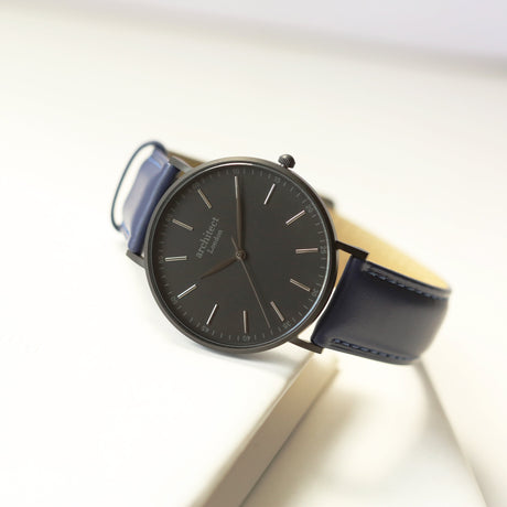 Bespoke Men's Architect Minimalist Watch - Admiral Blue - Watches at Gift Moments