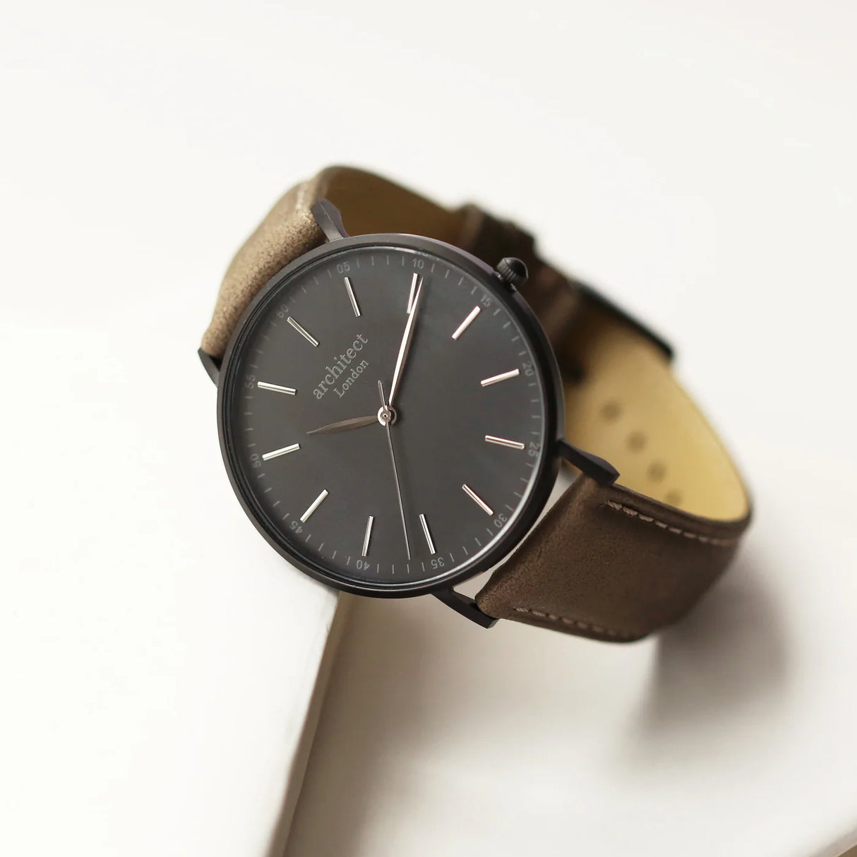 Bespoke Men's Architect Minimalist Watch in Urban Grey - Watches at Gift Moments