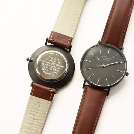 Personalised Men's Architect Minimalist Walnut Contactless Payment Watch - Watches at Gift Moments