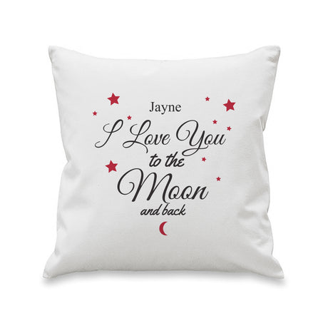 Personalised To The Moon & Back White Cushion - Cushions at Gift Moments