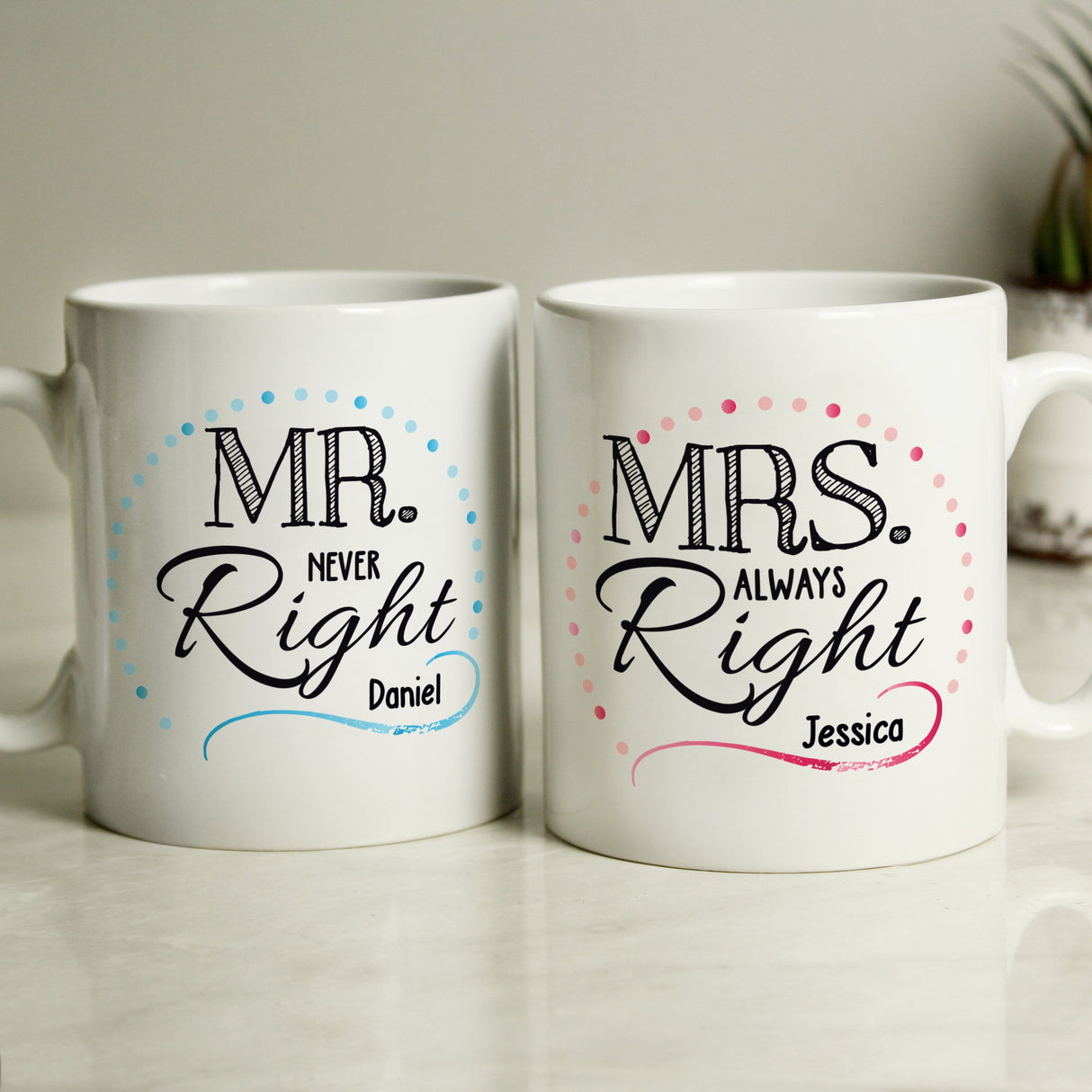 Personalised Mr & Mrs Couples Mug Set - Mugs at Gift Moments