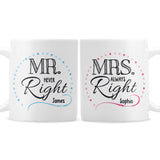 Personalised Mr & Mrs Couples Mug Set - Mugs at Gift Moments