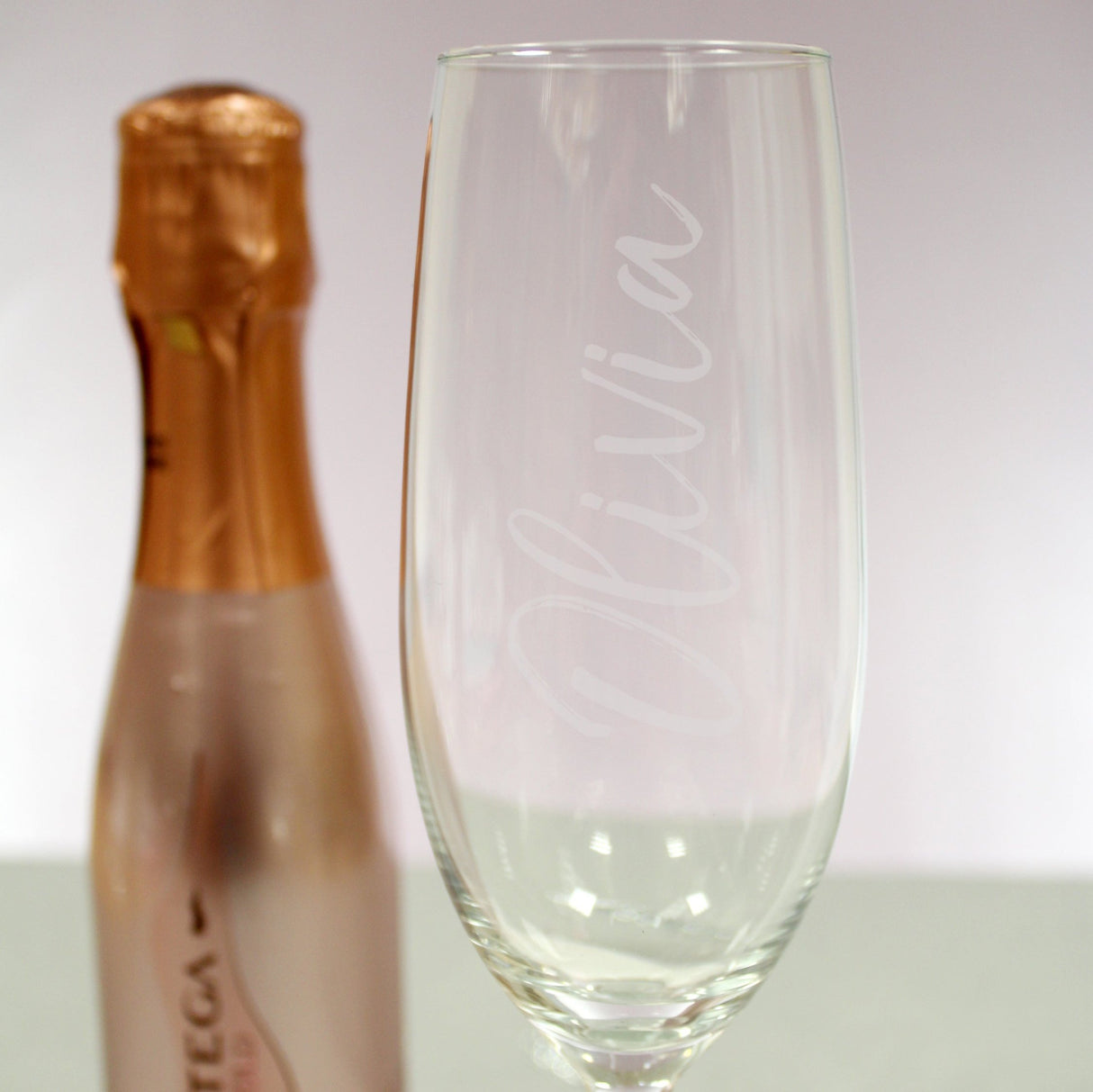 Personalised Flute & Mini Rose Prosecco Set: 2 - Alcohol Sets By Gift Moments