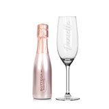 Personalised Flute & Mini Rose Prosecco Set: 3 - Alcohol Sets By Gift Moments