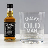 Personalised Old Man Tumbler and Whiskey Miniature Set - Alcohol Sets at Gift Moments